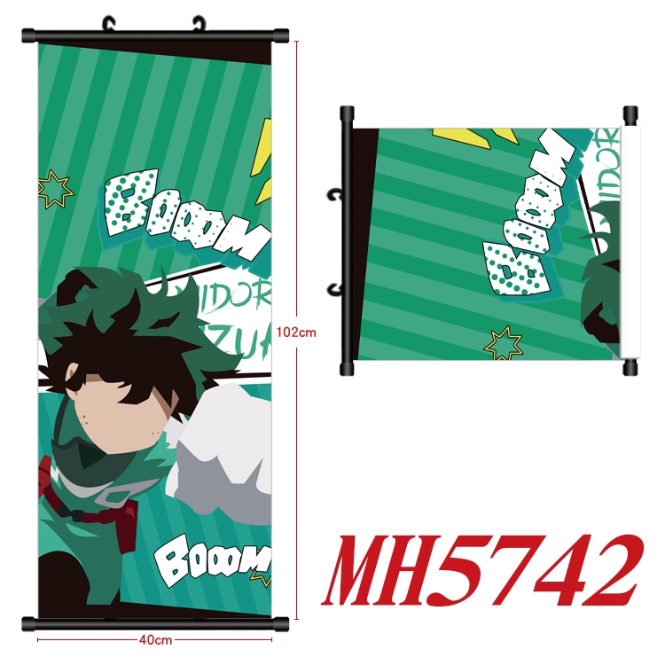 My Hero Academia Anime black Plastic rod Cloth painting Wall Scroll 40X102CM MH5742A