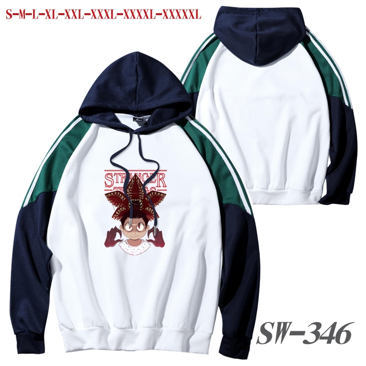 Stranger Things Anime color contrast sweater pullover Hoodie from S to 5XL