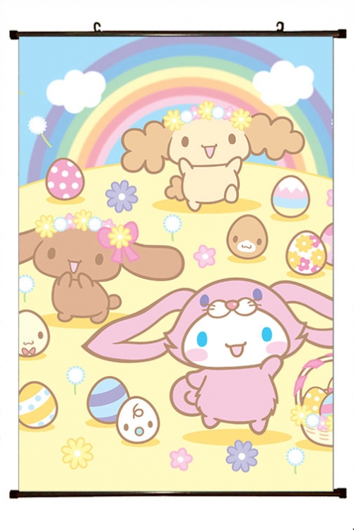 Cinnamoroll Cartoon black Plastic rod Cloth painting Wall Scroll 60X90CM  Z3-28