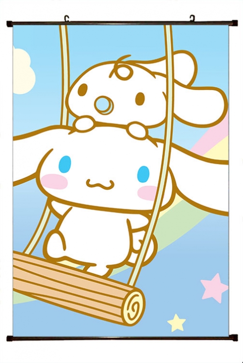 Cinnamoroll Cartoon black Plastic rod Cloth painting Wall Scroll 60X90CM Z3-8