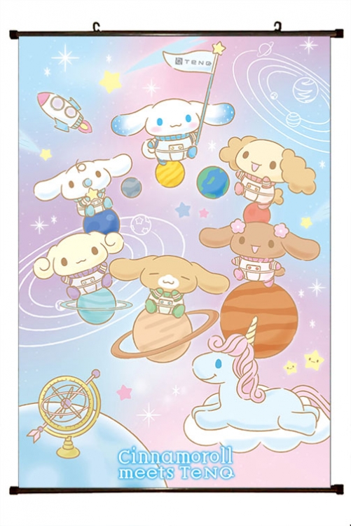 Cinnamoroll Cartoon black Plastic rod Cloth painting Wall Scroll 60X90CM Z3-20