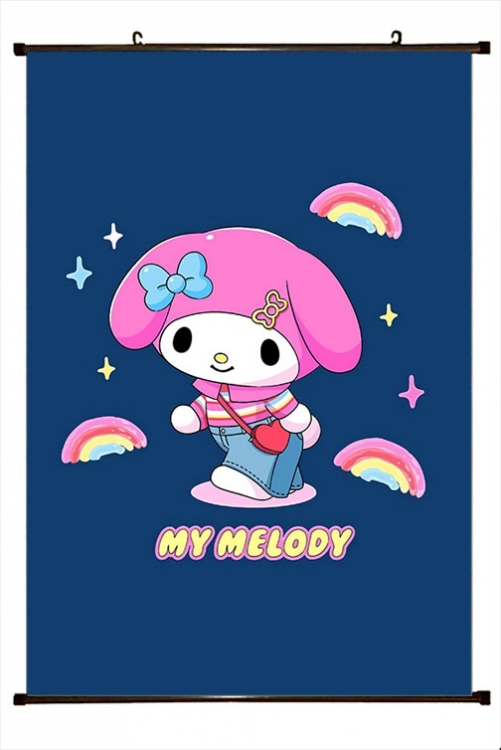 Kuromi Cartoon black Plastic rod Cloth painting Wall Scroll 60X90CM  Z3-53