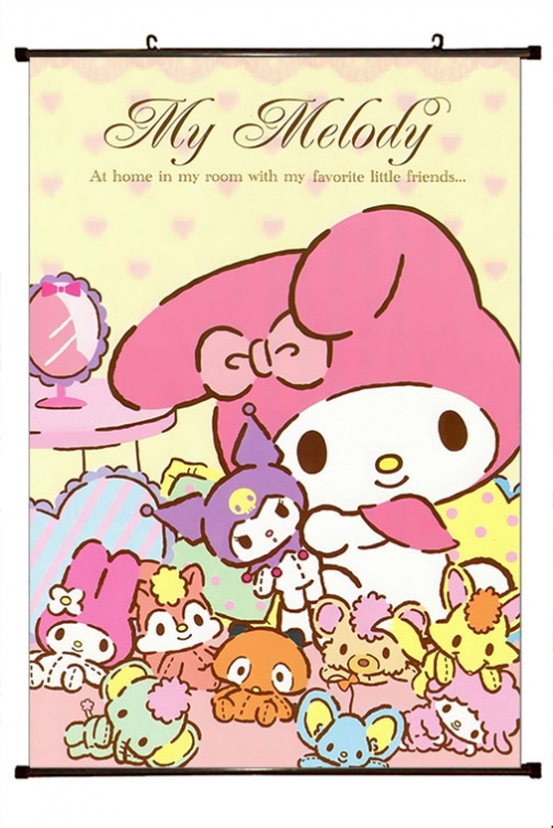 Melody Cartoon black Plastic rod Cloth painting Wall Scroll 60X90CM Z3-90