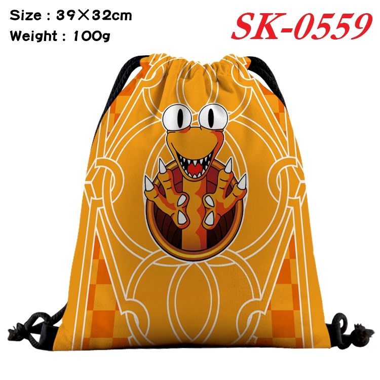 Rainbow friends cartoon Waterproof Nylon Full Color Drawstring Pocket 39x32cm   SK-0559