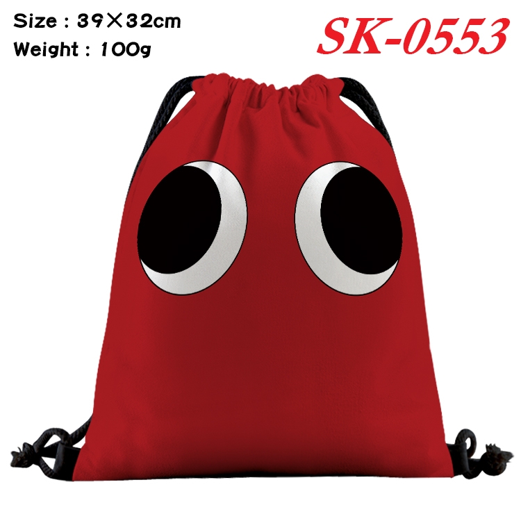 Rainbow friends cartoon Waterproof Nylon Full Color Drawstring Pocket 39x32cm SK-0553  