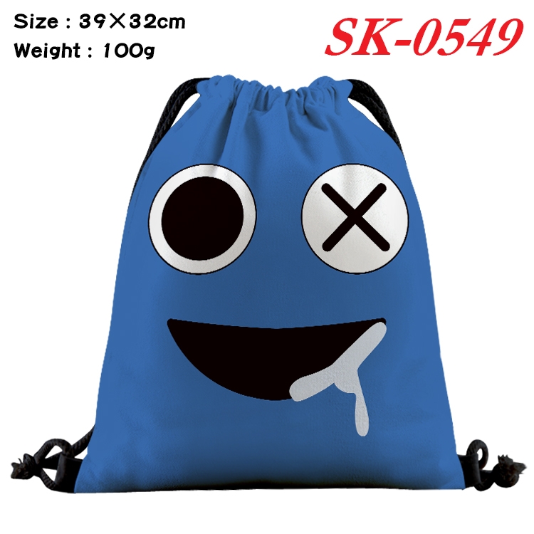 Rainbow friends cartoon Waterproof Nylon Full Color Drawstring Pocket 39x32cm SK-0549