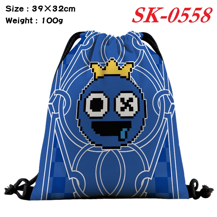 Rainbow friends cartoon Waterproof Nylon Full Color Drawstring Pocket 39x32cm SK-0558