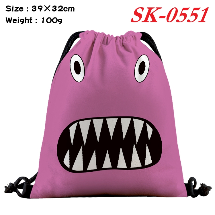 Rainbow friends cartoon Waterproof Nylon Full Color Drawstring Pocket 39x32cm  SK-0551