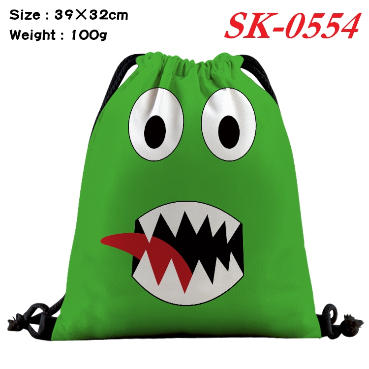 Rainbow friends cartoon Waterproof Nylon Full Color Drawstring Pocket 39x32cm  SK-0554 