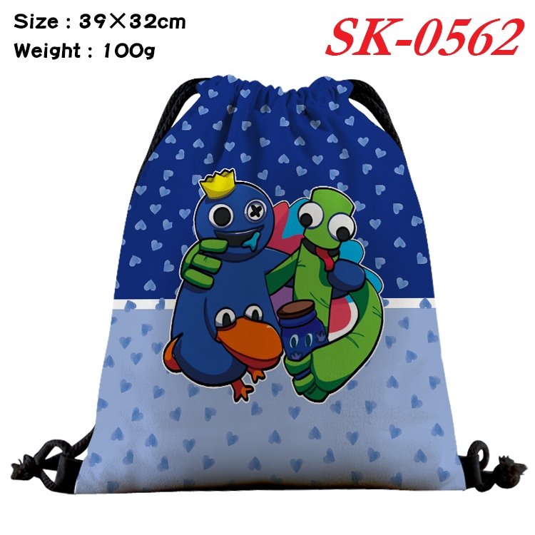 Rainbow friends cartoon Waterproof Nylon Full Color Drawstring Pocket 39x32cm SK-0562  