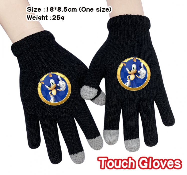 Sonic The Hedgehog  Anime touch screen knitting all finger gloves 18X8.5CM