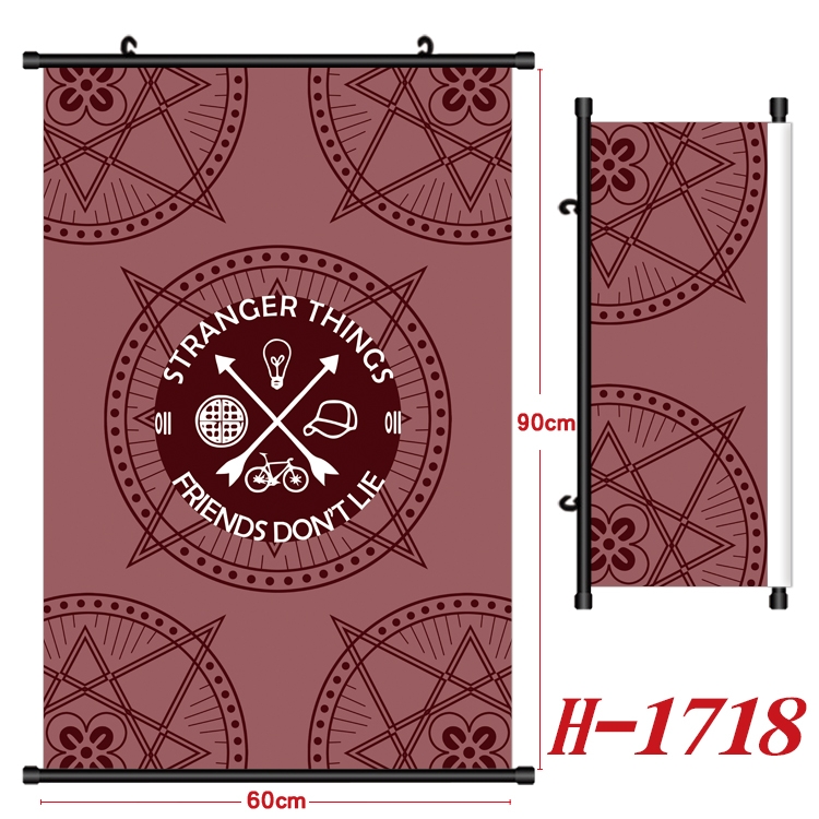 Stranger Things Anime Black Plastic Rod Canvas Painting 60X90CM H-1718A