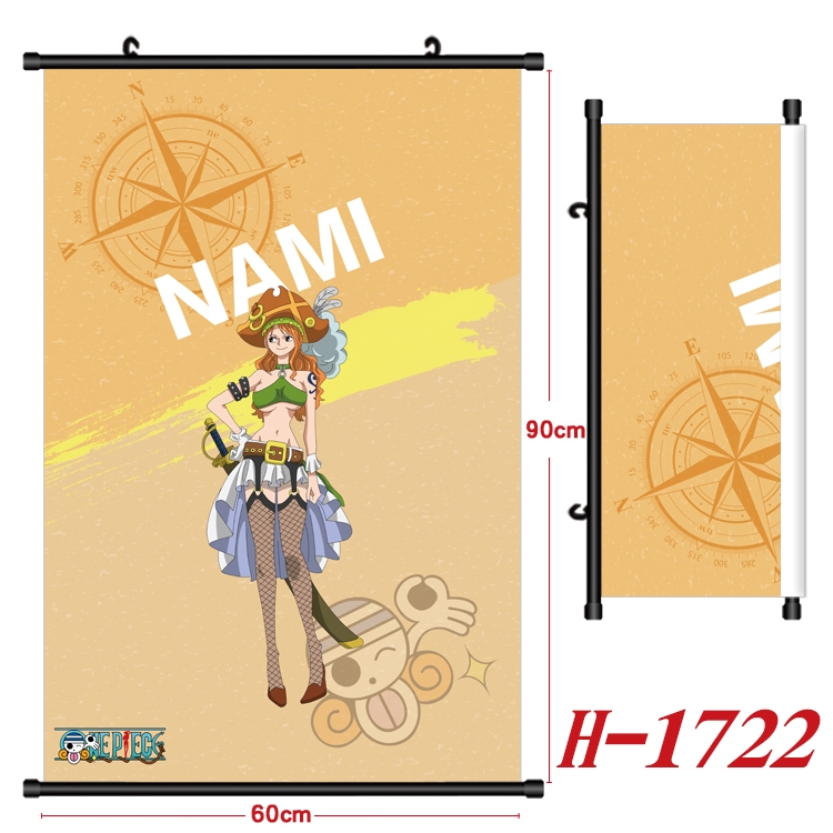 One Piece Anime Black Plastic Rod Canvas Painting 60X90CM H-1722A