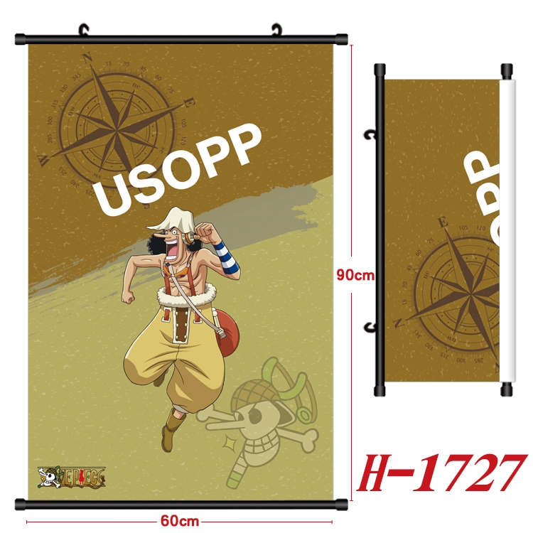 One Piece Anime Black Plastic Rod Canvas Painting 60X90CM  H-1727A