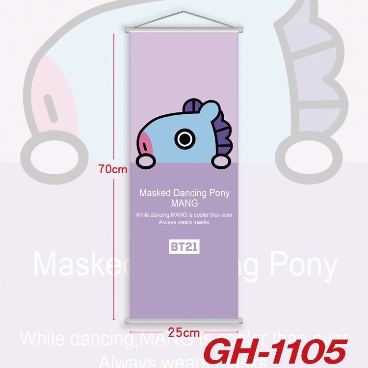 BTS Plastic Rod Cloth Small Hanging Canvas Painting 25x70cm price for 5 pcs GH-1105A