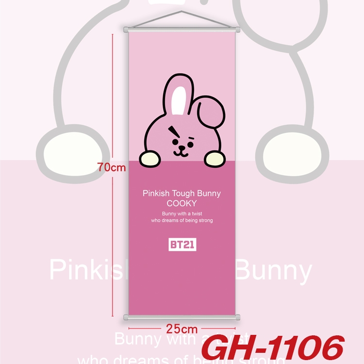 BTS Plastic Rod Cloth Small Hanging Canvas Painting 25x70cm price for 5 pcs  GH-1106A