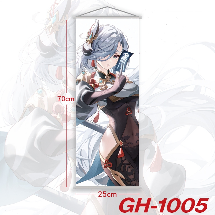 Genshin Impact Plastic Rod Cloth Small Hanging Canvas Painting 25x70cm price for 5 pcs  GH-1005A