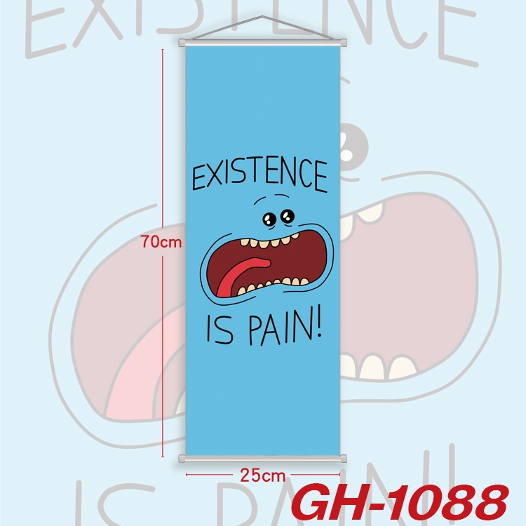 Rick and Morty Plastic Rod Cloth Small Hanging Canvas Painting 25x70cm price for 5 pcs GH-1088A
