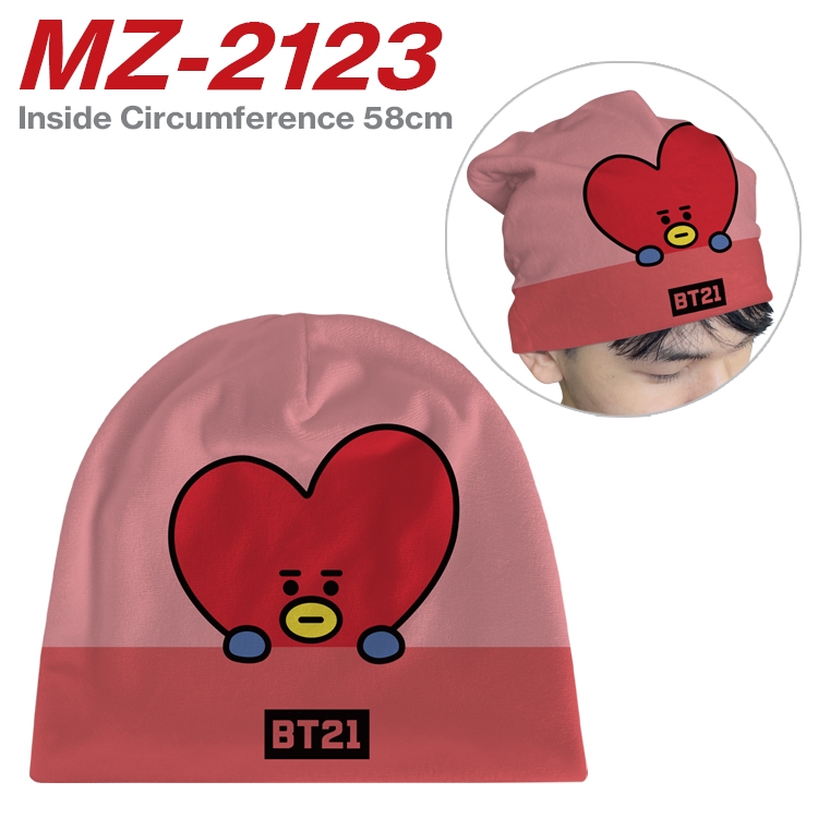 BTS flannel full color hat cosplay men's and women's knitted hats 58cm