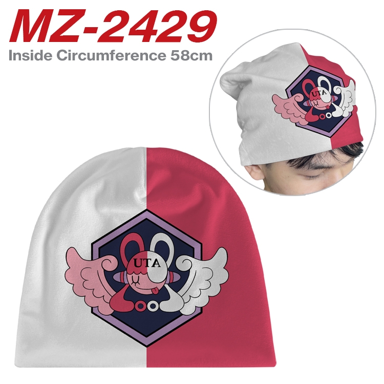 One Piece Anime flannel full color hat cosplay men's and women's knitted hats 58cm MZ-2429
