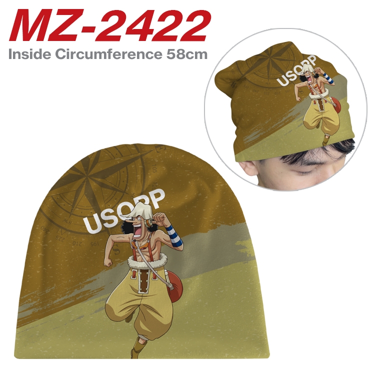 One Piece Anime flannel full color hat cosplay men's and women's knitted hats 58cm  MZ-2422
