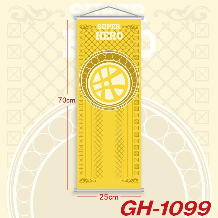 Superhero Plastic Rod Cloth Small Hanging Canvas Painting 25x70cm price for 5 pcs GH-1099A