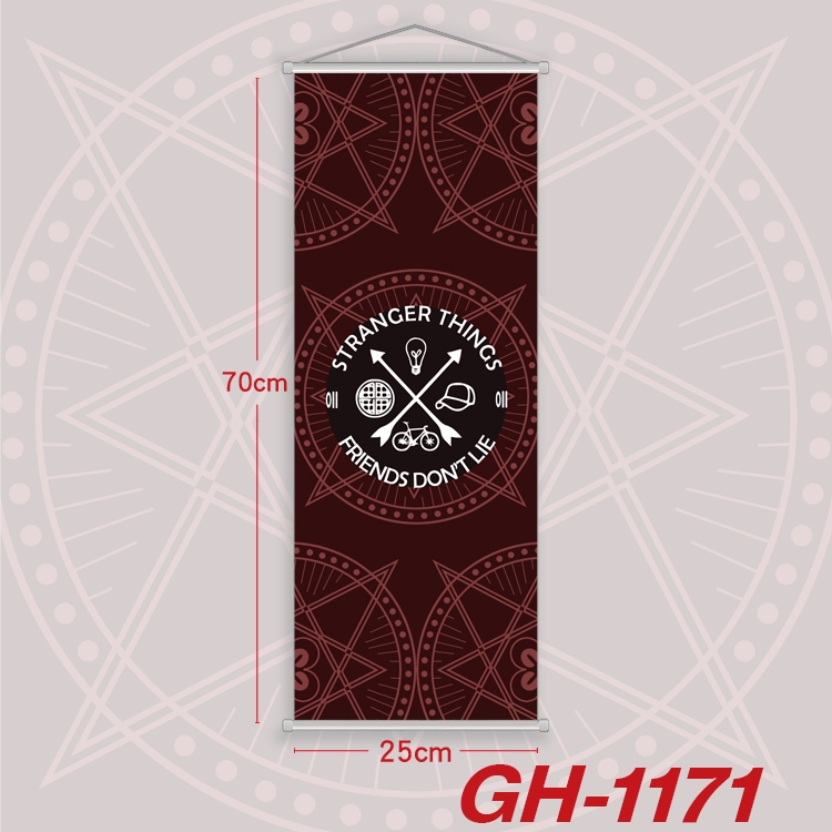 Stranger Things Plastic Rod Cloth Small Hanging Canvas Painting 25x70cm price for 5 pcs GH-1171A