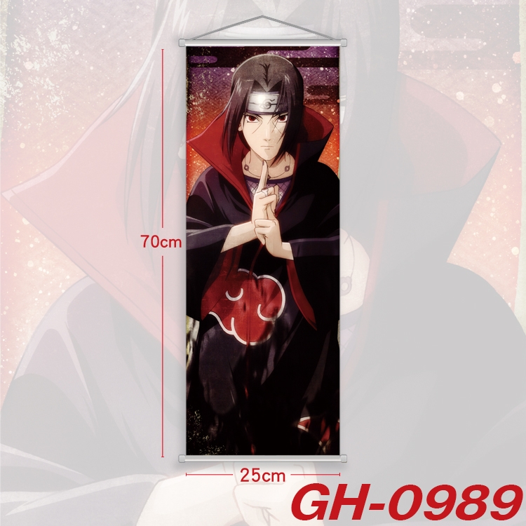 Naruto Plastic Rod Cloth Small Hanging Canvas Painting Wall Scroll 25x70cm price for 5 pcs  GH-0989A