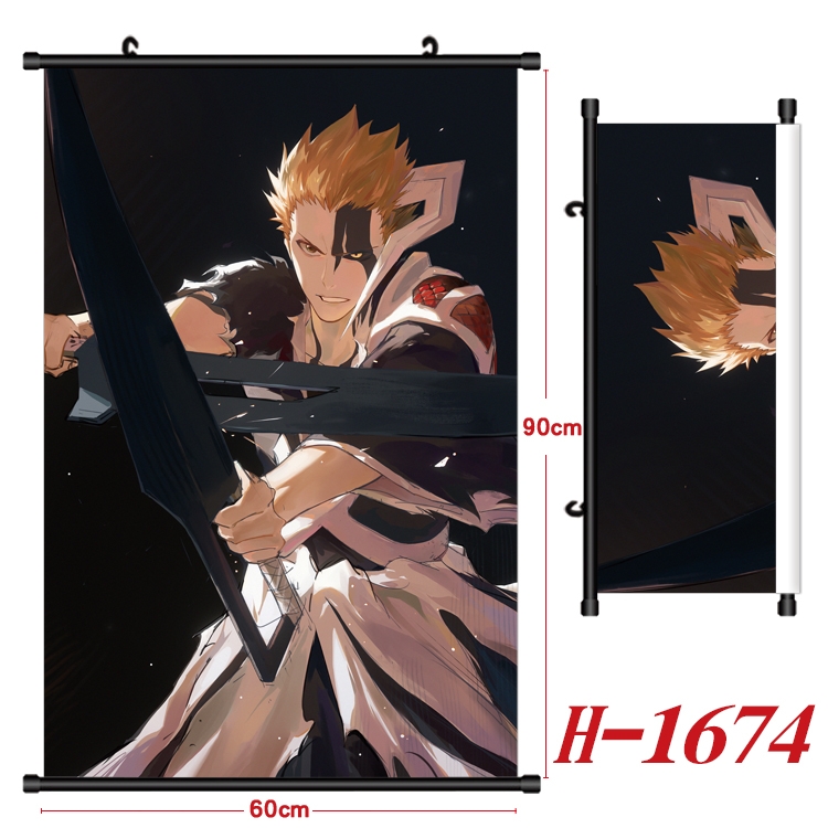 Bleach Anime Black Plastic Rod Canvas Painting Wall Scroll 60X90CM H-1674A