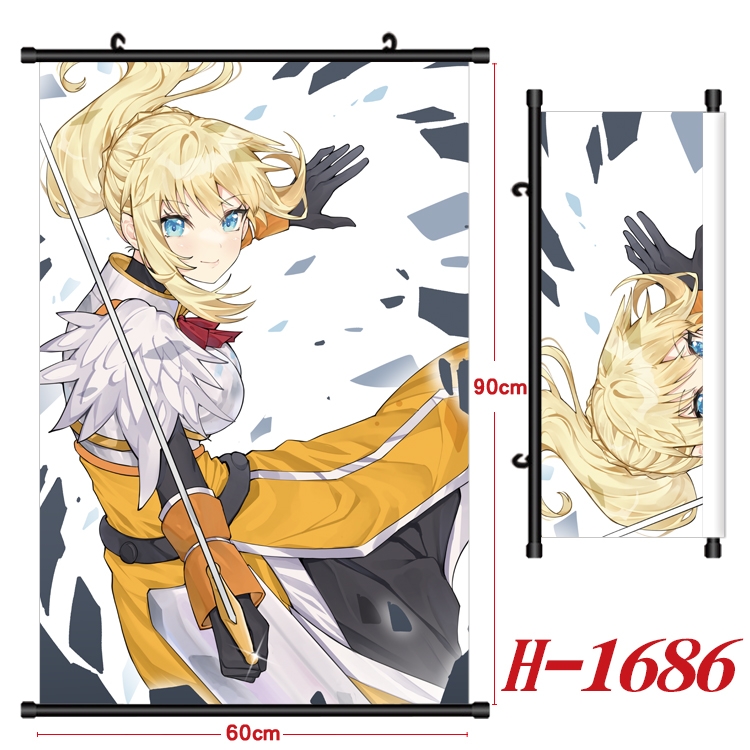 Blessings for a better world Anime Black Plastic Rod Canvas Painting Wall Scroll 60X90CM H-1686A