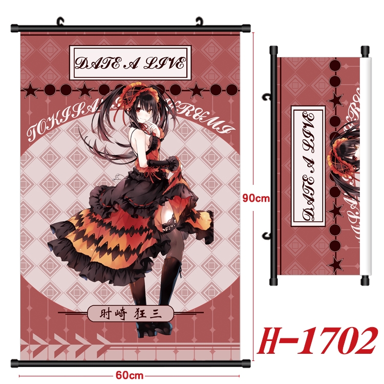 Date-A-Live Anime Black Plastic Rod Canvas Painting Wall Scroll 60X90CM H-1702A