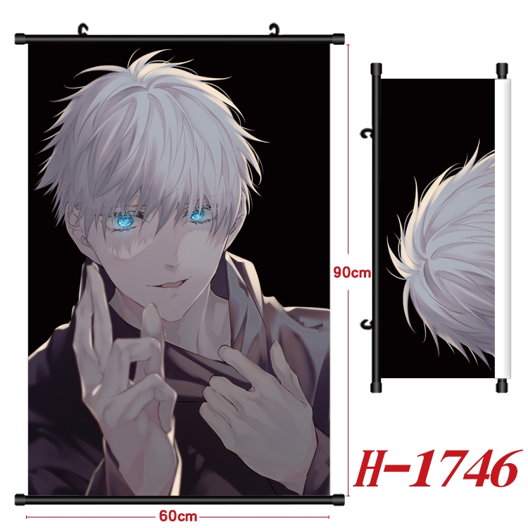Jujutsu Kaisen Anime Black Plastic Rod Canvas Painting Wall Scroll 60X90CM  H-1746A
