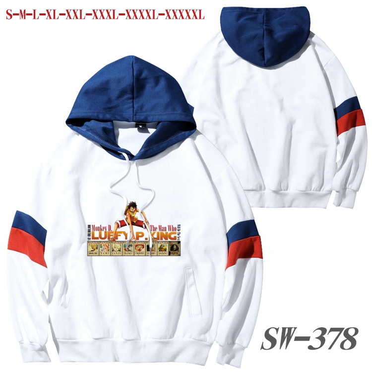 One Piece Anime cotton color matching pullover sweater hoodie from S to 5XL SW-378