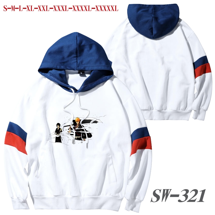 Bleach Anime cotton color matching pullover sweater hoodie from S to 5XL  SW-321