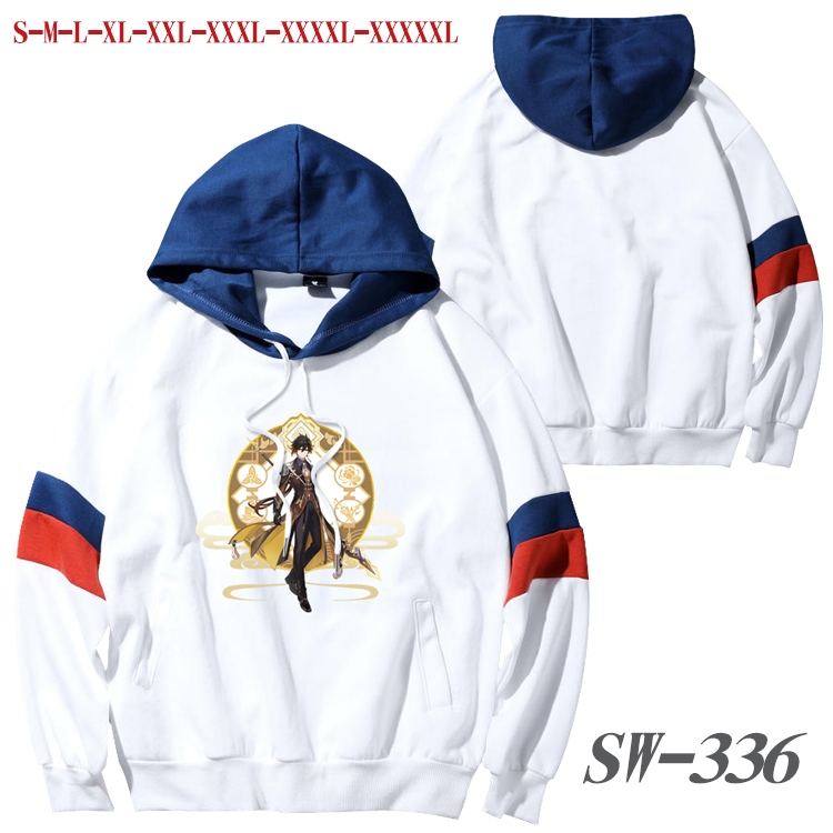 Genshin Impact Anime cotton color matching pullover sweater hoodie from S to 5XL  SW-336