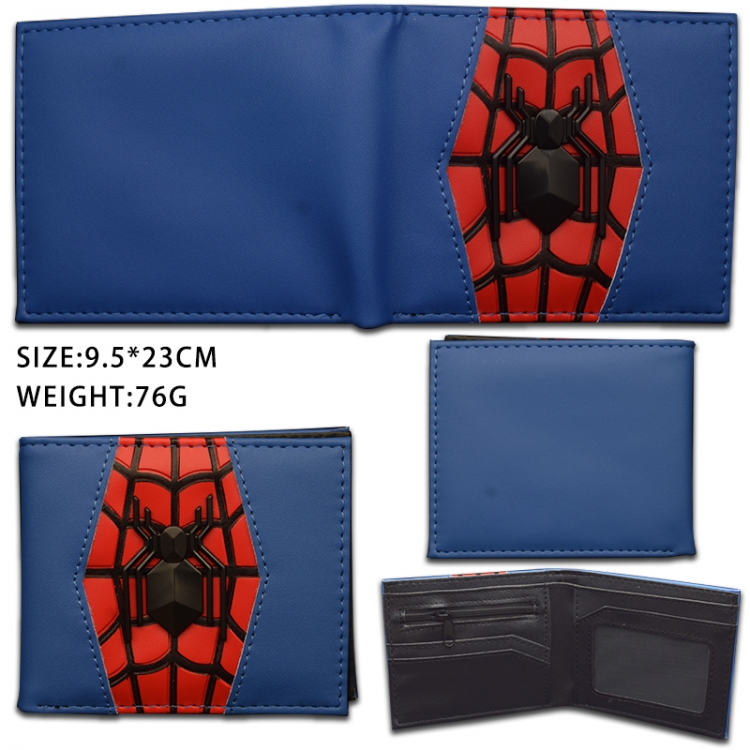 Spiderman Hardware PU short half price wallet 9.5X23.5CM 76G