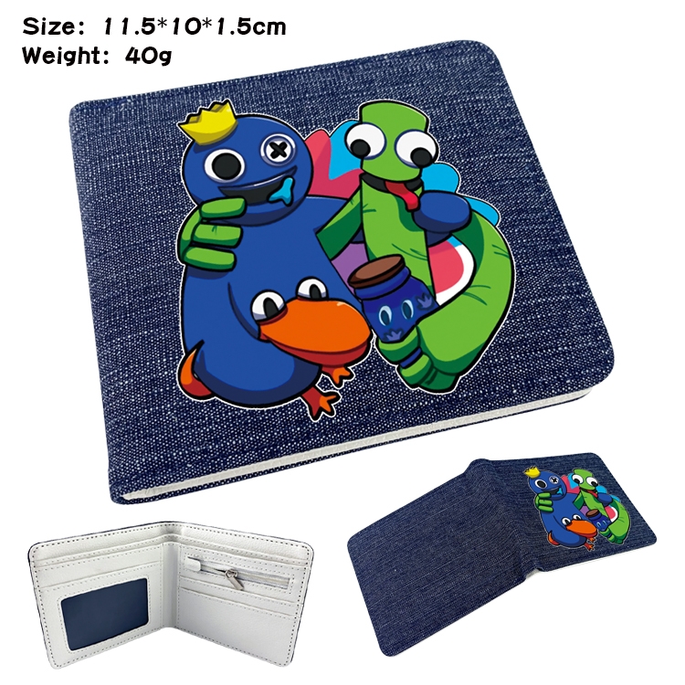 Rainbow friends Anime Peripheral Denim Coloring Book Wallet 11.5X10X1.5CM 40g
