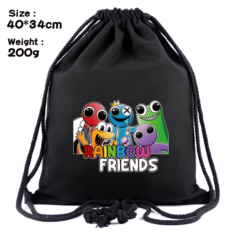 Rainbow friends Anime Coloring Book Drawstring Backpack 40X34cm 200g