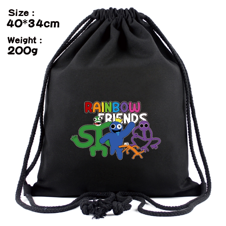Rainbow friends Anime Coloring Book Drawstring Backpack 40X34cm 200g