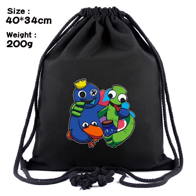 Rainbow friends Anime Coloring Book Drawstring Backpack 40X34cm 200g