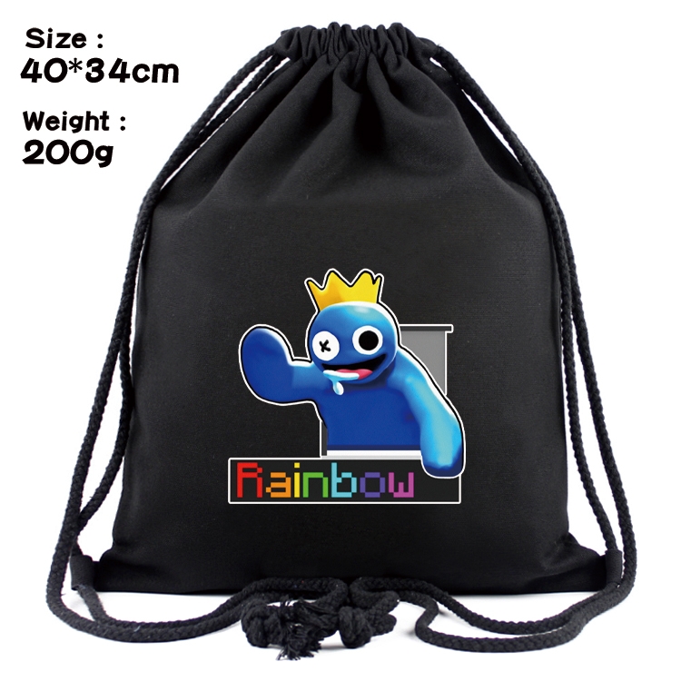Rainbow friends Anime Coloring Book Drawstring Backpack 40X34cm 200g
