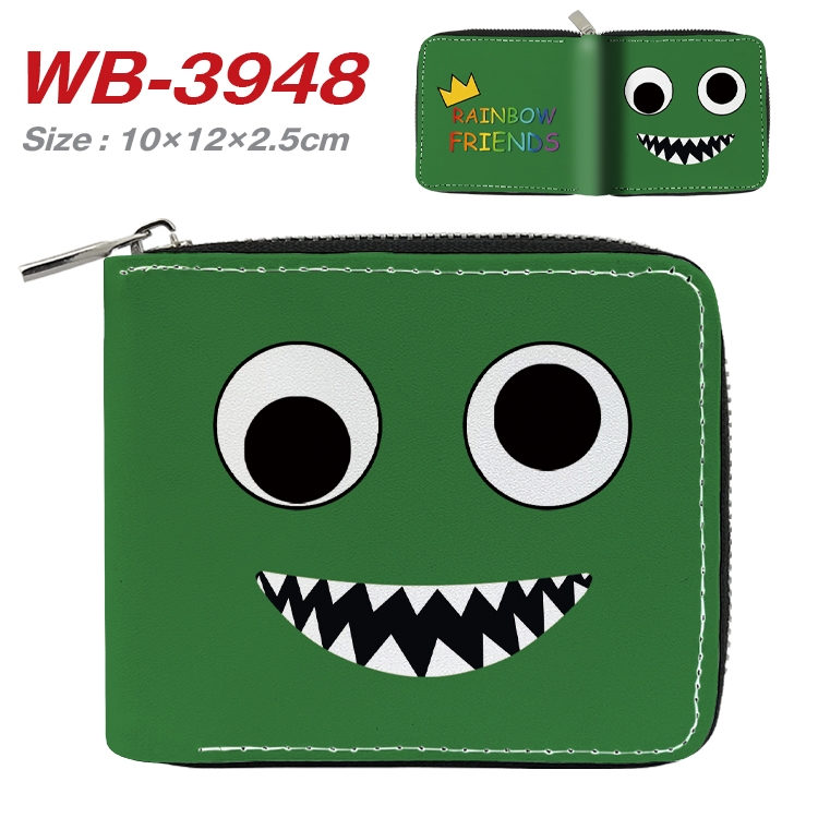 Rainbow friends Anime Full Color Short All Inclusive Zipper Wallet 10x12x2.5cm WB-3948A