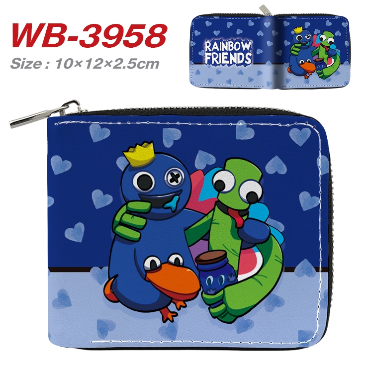 Rainbow friends Anime Full Color Short All Inclusive Zipper Wallet 10x12x2.5cm WB-3958A