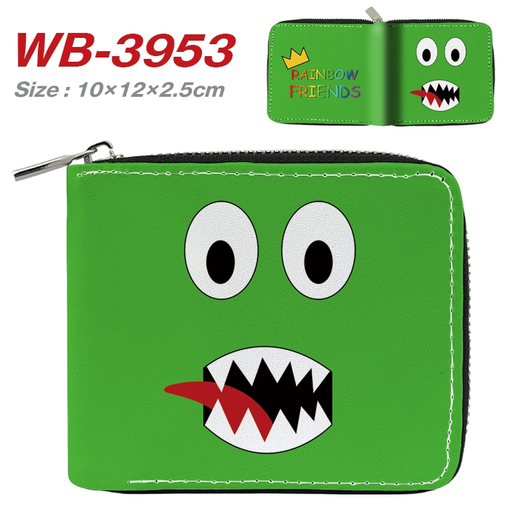 Rainbow friends Anime Full Color Short All Inclusive Zipper Wallet 10x12x2.5cm WB-3953A