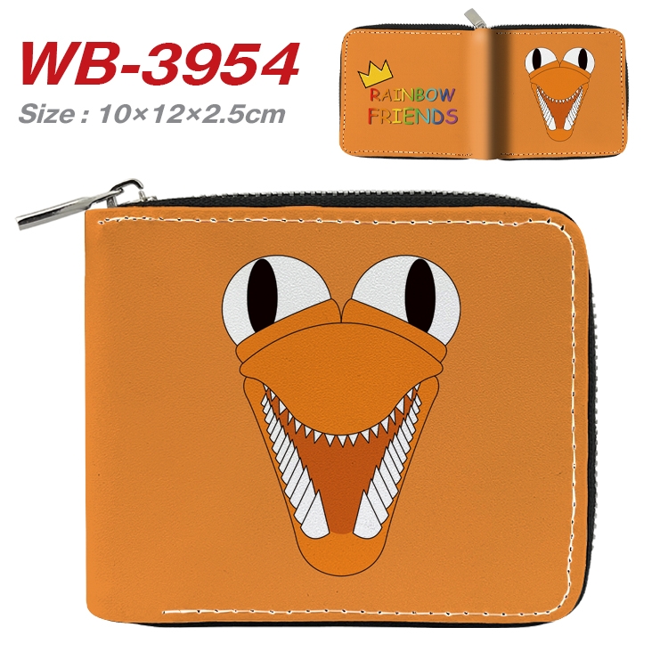 Rainbow friends Anime Full Color Short All Inclusive Zipper Wallet 10x12x2.5cm  WB-3954A
