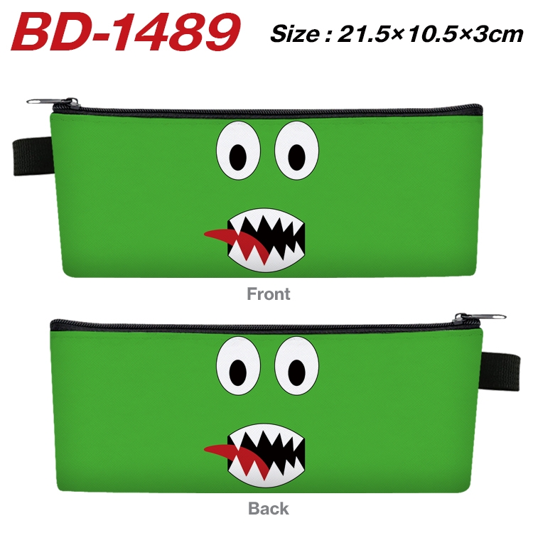 Rainbow friends Game PU leather zipper pencil case stationery box 21.5X10.5X3CM BD-1489