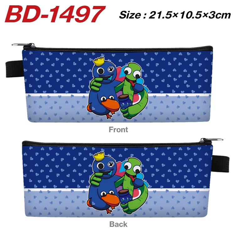 Rainbow friends Game PU leather zipper pencil case stationery box 21.5X10.5X3CM  BD-1497