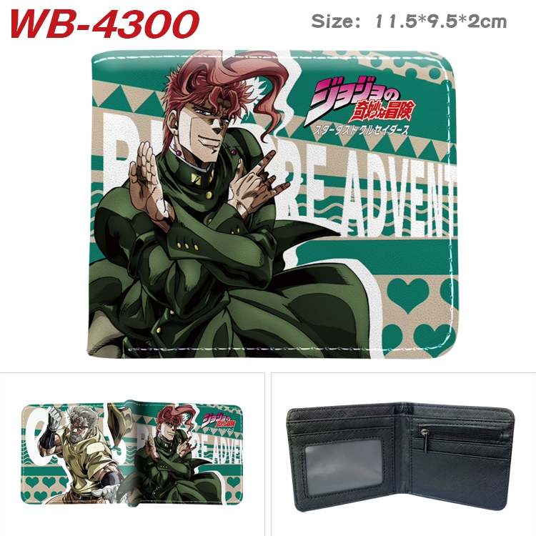 JoJos Bizarre Adventure Animation color PU leather folding wallet 11.5X9X2CM WB-4300A