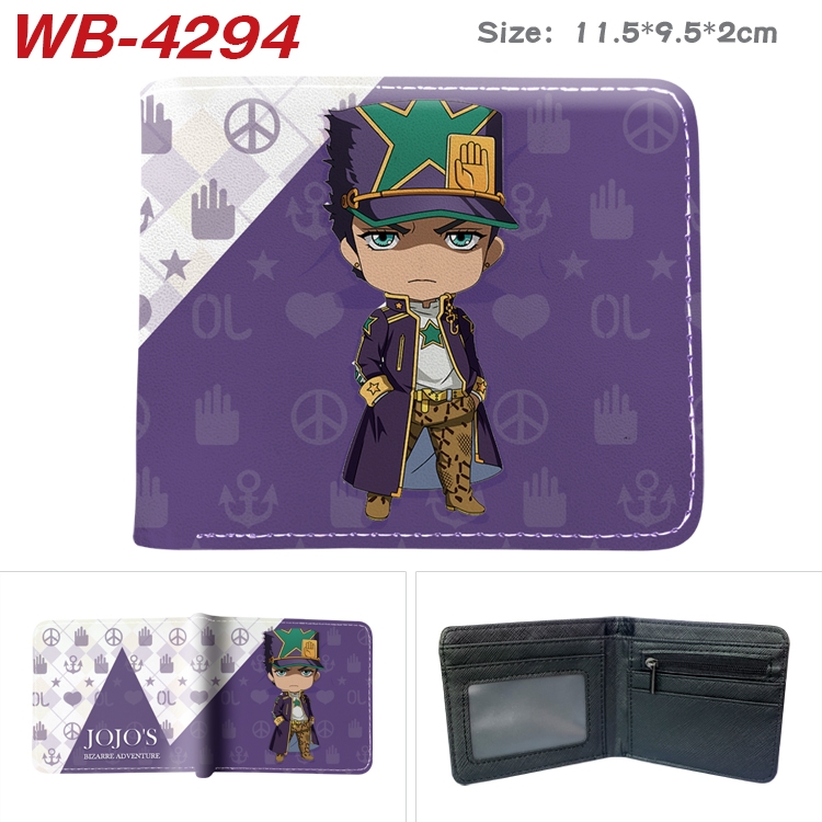 JoJos Bizarre Adventure Animation color PU leather folding wallet 11.5X9X2CM WB-4294A