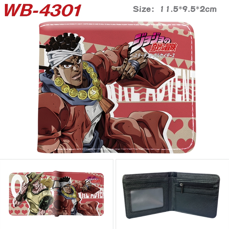 JoJos Bizarre Adventure Animation color PU leather folding wallet 11.5X9X2CM  WB-4301A